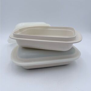 Tupperware Vintage Ultra 21 1 Quart Low Roaster 1765 w/ Sheer Lid 1783 -SET OF 2